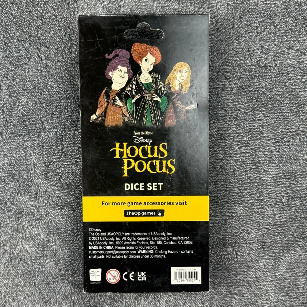 Disney Hocus Pocus Dice Set The Op USAopoly Sanderson‎ Sisters Binx 700304155245